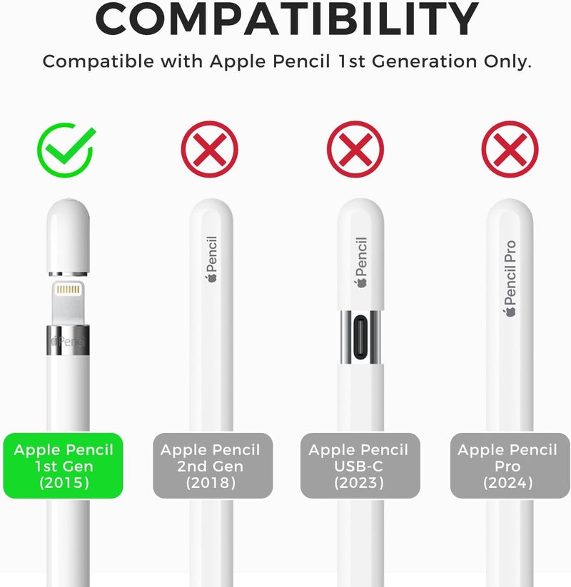 TRONWIN Apple Pencil 1st Generation Case, Silicone Pencil Sleeve Cover Perfect Grip Skin Classic Design with Sturdy Clip Compatible with Apple Pencil 1st gen for ipad (Deep Gray) - Image 2